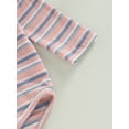 thumbnail image 6 of Seyurigaoka 3Pcs Baby Girls Fall Outfits Long Sleeve Striped Romper Tops + Suspender Skirts + Headband Set for 0-24M Toddler Kids, 6 of 9