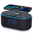 thumbnail image 1 of Odokee Radio Despertador de Carga Inalámbrica: Cargador Inalámbrico Rápido Certificado Qi para iPhone Samsung - Altavoz Bluetooth Estéreo de 10W - Reloj Digital Regulable con Radio FM para Dormitorio, 1 of 5