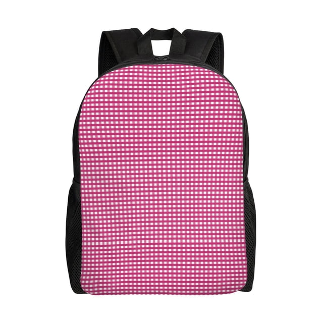 Fotbe Pink Gingham Mochila de Viaje para Laptop, Mochila Ejecutiva Delgada y Resistente 15.6"