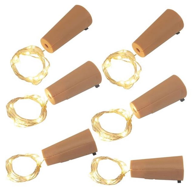 JH Specialties 65706 Wine Cork With Battery Operated Submersible Mini String Lights
