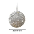 thumbnail image 3 of Silver Glitter Foam Christmas Ball Ornament, Rhinestone Beaded Hanging Bauble for Christmas Tree Decor Wreath Mantel Holiday Home Decor, 3 of 6