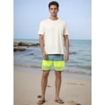 thumbnail image 3 of DARING DIVA Men's Drawstring Waist Color Block Striped Board Shorts 32 Light Green, 3 of 6