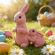thumbnail image 1 of Yusimy Easter Bunny Ornament Flocked Texture Cute Figurine for Home Tabletop Garden Easter Decor, 1 of 6