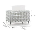 thumbnail image 2 of Crystal Tissue Box with Stainless Steel Base Sparkling Tissue Holder for Home Car Office, 2 of 7