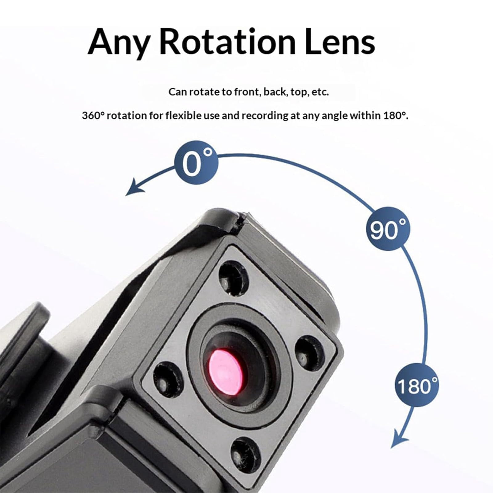 Ultra HD 2-in-1 Sports Video & Audio Recorder, Rechargeable Body Camera with 180° Rotatable Lens and Night Vison, Motion Stabilization for Travel, Cycling and Meeting