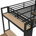 thumbnail image 5 of HICOMILA Queen Size Loft Bed with Wardrobe, Metal Loft Bed Frame with Storage Shelves & Pegboard, Space-Saving Black Queen-size Loft Bed with 2 Drawers, Black, 5 of 9