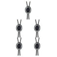thumbnail image 1 of Sonducket Bolo Tie para hombres Corbatas occidentales con cordón de cuero de PU Collar colgante de piedra Corbatas para hombres Decoraciones para el día Ágata negra 5piezas Sonducket CBP189633, 1 of 4
