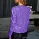 thumbnail image 4 of Chaquetas y abrigos casuales sin mangas y sin capucha para mujer, chaqueta de lentejuelas con abertura frontal, blazer corto de manga larga, abrigo informal, tops, abrigo para mujer, 4 of 7