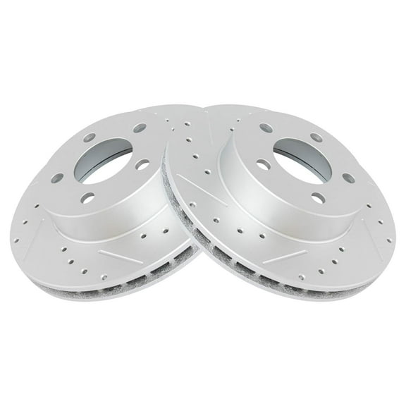 TRQ Front Performance Brake Rotors Set Vented Premium G-Coated Cross Drilled & Slotted Fits Select 1995-2001 Ford Explorer 1998-2003 Ranger 1998-2002 Mazda B4000 1998-2001 Mercury Mountaineer