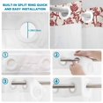 thumbnail image 4 of No Hook Shower Curtain, Farmhouse Red Shower Curtains for Bathroom with See Through Top Window, Vintage Flower Leaf Botanical Plant Waterproof & Washable Bath Curtain Extra Long 72"x96", 4 of 9
