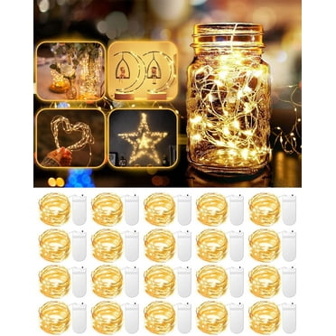 20 Pack Fairy Lights Operated 3.3ft 20 LED Lights for Wedding Party Christmas Table Decorations, Warm White
