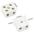 thumbnail image 2 of 2 Way Ceramics Terminal Blocks High Temp Porcelain Connectors 21.5x19.5x14.2mm for Electrical Wire Cable 2 Pcs, 2 of 3