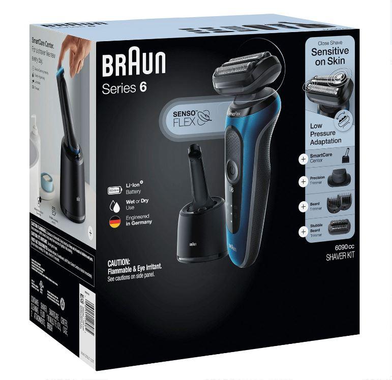 Braun Series 6095cc Electric Razor for Men with SmartCare Center, Beard Trimmer, Stubble Beard Trimmer, Cleansing Brush, Wet ＆ Dry, Rechargeable, C