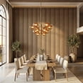 thumbnail image 4 of Fahomiss Asymmetric Acoustic Wood Slat Wall Tiles 4-Pack 24"x24", Walnut 3D Linear Panels, 4 of 10