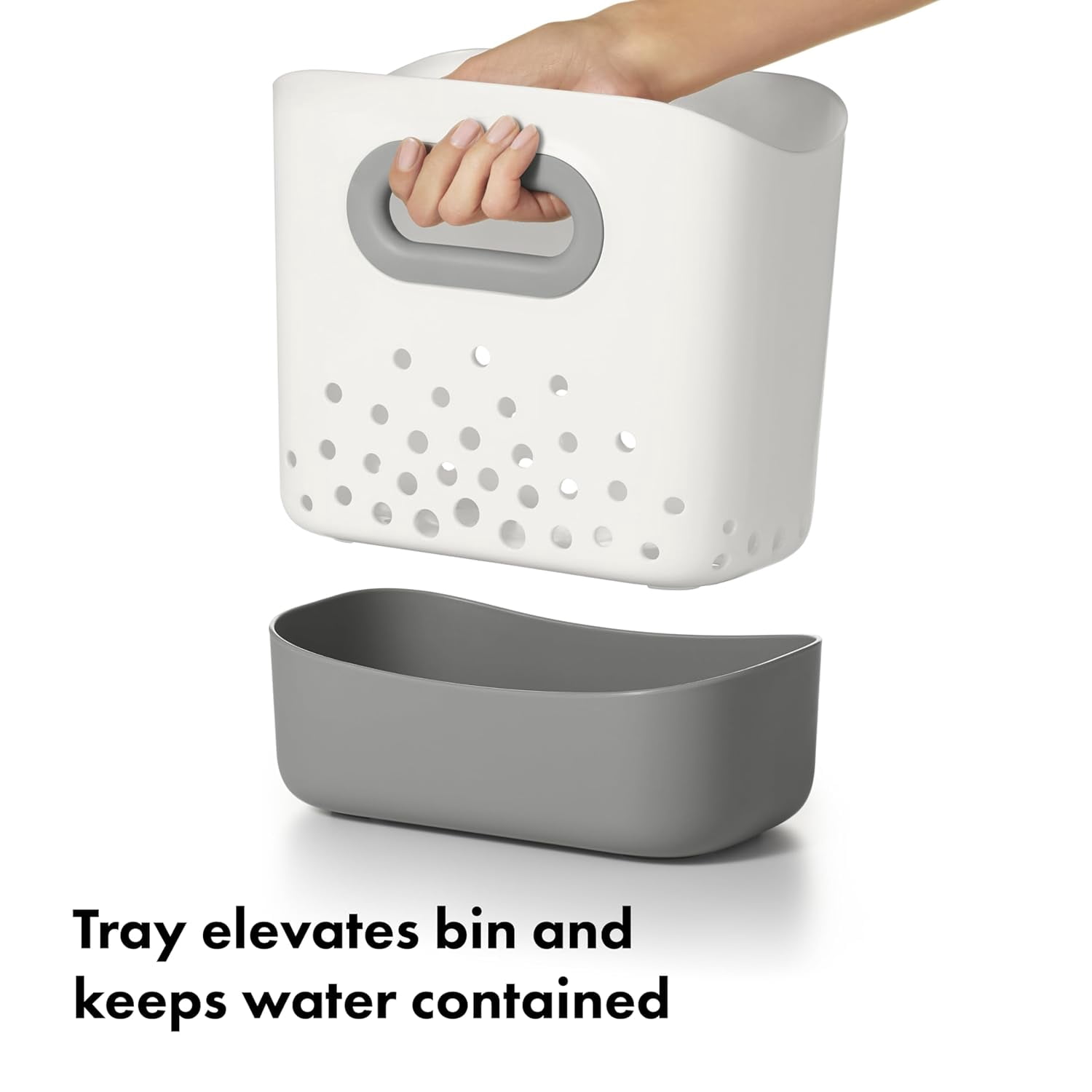 Stand  Bath Toy Storage Bin Gray Pack of 2 for  Nursery