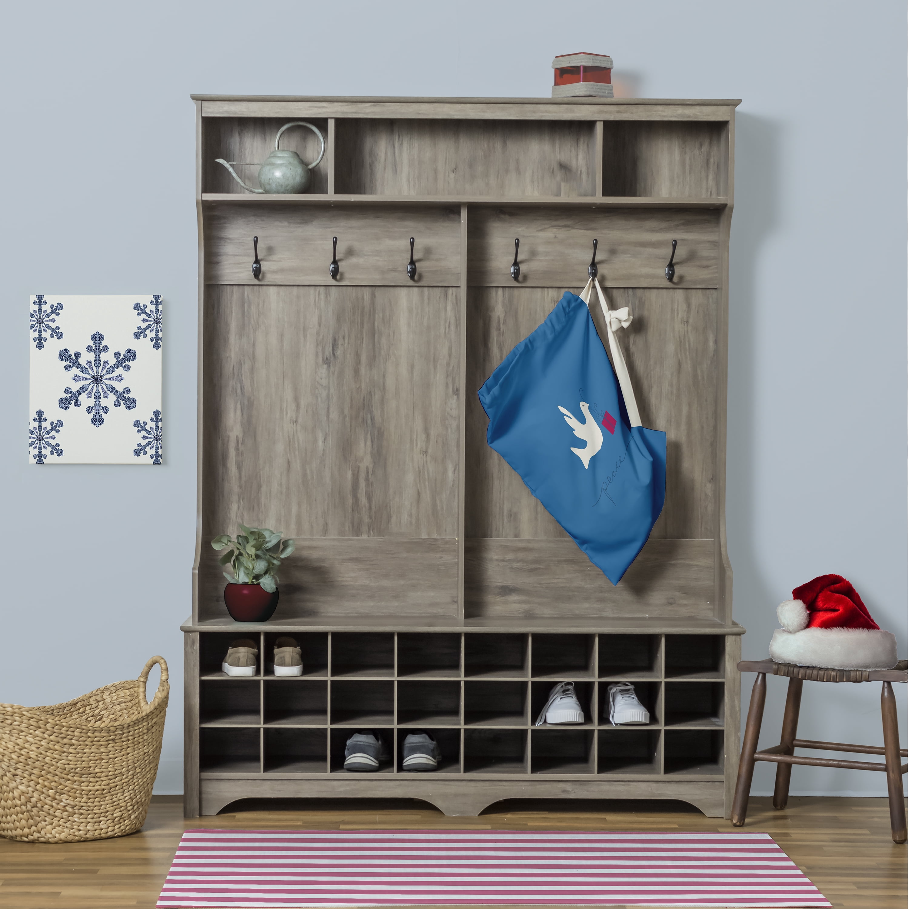 Simply Daisy Canvas Peace Dove 18 x 29 in Blue Laundry Bag