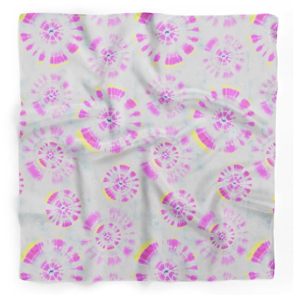 Bimba Pink Bandhani Tie-Dye Pure Silk Printed Scarf Dupatta Head Neck Wrap Bandanas For Women 40 x 80 Inches