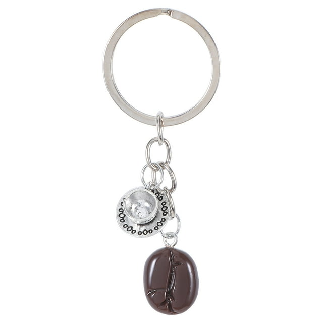 Creative Coffee Cup Keychain Coffee Bean Key Ring Coffee Lover Keychain Purse Handbag Charms Party Favor Bag Fillers