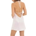 thumbnail image 4 of Caoirhny Women Mini Dress Sleeveless Halter Dress Tie-up Backless Sequined Summer Dress for Party, 4 of 5