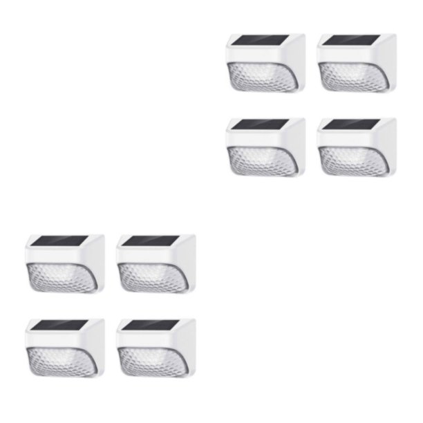 Billuyoard 4 Uds. De luz Solar LED para exteriores, lámpara de pared impermeable, lámparas de energía, luces impermeables para cercas de patio, Luz blanca 2Conjunto