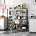 thumbnail image 2 of Miniyam 5-Tier Wire Shelving Unit with Wheels and feet, NSF Certified Adjustable Storage Rack, 6000 lb Capacity, Heavy Duty Steel, Black, 2 of 7