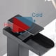 thumbnail image 5 of Grifo de baño negro, cascada, rectangular, de un solo orificio, cartucho de cerámica, grifo mezclador de fregadero cuadrado ajustable en frío y caliente, acero inoxidable mate, 5 of 5