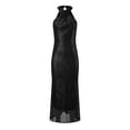thumbnail image 6 of Sngxgn Women's Dresses V Neck Guest Party Dress(Black,S), 6 of 7