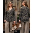 thumbnail image 2 of TIYOMI Ladies Plus Size 4X Camo Tunic Long Sleeve Army Green V Neck Shirt Casusal Tops Fall Winter Blouses 4XL 24W 26W, 2 of 5