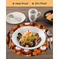 thumbnail image 3 of 13 Inch Round Placemats Set of 4, White Pumpkin Fall Non Slip Heat Insulation PP Table Mats, Thanksgiving Maple Leaves Autumn Washable Place Mats for Kitchen Dining Party Table Decor, 3 of 7