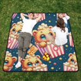 thumbnail image 4 of Cute Bear in Popcorn Picnic Blankets Extra Large 78"x78" Beach Blanket Waterproof Sandproof Outdoor Mat for Camping Travel Park, 4 of 6