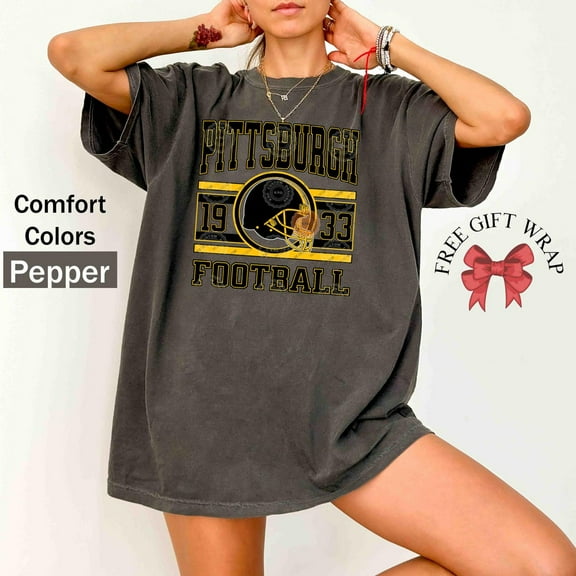 Comfort Colors Pittsburgh Football T-Shirt, Trendy Football Game Day Shirt