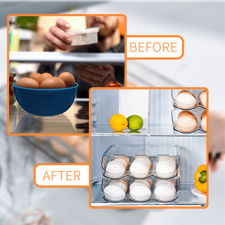 Eggxtend Egg Holder for Refrigerator, Large Capacity 36 Egg Container for Refrigerator,2-Layer Stackable Egg Tray for Refrigerator & Kitchen