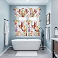 thumbnail image 3 of Spring Floral Kitchen Curtains Sets for Windows 24 Inch Length, Summer Botanical Retro Colorful Birds Rod Pocket Window Treatments Tier Curtains and Valances Set for Bedroom/Bathroom, 3 of 8