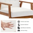 thumbnail image 6 of Miniyam Mid Century Modern Accent Chair with Wood Frame,Linen Fabric Single Reading Chair,Armchair for Living Room Bedroom Home Belcony Office,White, 6 of 11
