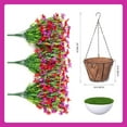 thumbnail image 5 of Artificial Fake Spring Hanging Flowers Plants with Basket Outdoor Flower Decor, Faux Silk Colorful Daisy in Metal Coconut Lining Pot Plastic Shrubs Decor Farmhouse Home Garden (Rose Pink), 5 of 5