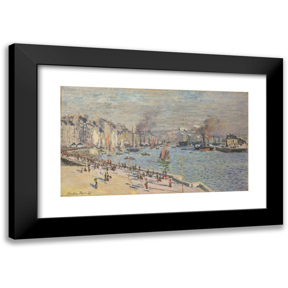Claude Monet 14x10 Black Modern Framed Museum Art Print Titled - Port of Le Havre (1874)