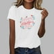 thumbnail image 2 of Blusas de Manga Corta para las Mujeres Imprimir Cuello Redondo, Camiseta Casual para Primavera Verano Diario, 2 of 4
