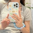thumbnail image 6 of Compatible with iPhone 13 Pro Max Chain Case Coconut Beach Palm Tree Summer Vacation Bracelet Bead Hand Strap Clear Cute Bumper Shockproof Protective Cover for Girls Women, 6 of 7