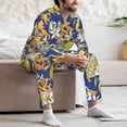 thumbnail image 7 of Uemuo Sicilian Style Pattern 2-Piece Loungewear Set - Men’s Soft Sleepwear, Cozy Winter PJs, Comfy Sleep Set-Large, 7 of 7