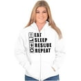 thumbnail image 3 of Eat Sleep Rescue Repeat Firefighter Unisex Fleece Graphic Zip Up Hoodie Brisco Brands 5X, 3 of 5