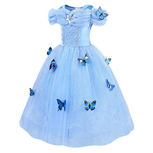 Jurebecia Little Girls Mermaid Costume Kids Princess Dress Up Fancy Theme Birthday Party Outfits Role Play 3-10 Years