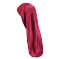 thumbnail image 2 of Walbest Hair Bonnet Wide Solid Color Imitation Silk Women Long Tube Shower Hat Satin Nightcap, 2 of 7