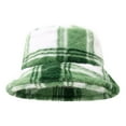 thumbnail image 5 of Plaid Thickened Plush Fisherman Hat, Warm Winter Bucket Hat with Faux Shearling, Unisex Cold Weather Outdoor Cap, Soft Fleece Lined Sun Hat for Autumn and Winter, Casual Checkered Bucket Hat - B, 5 of 5