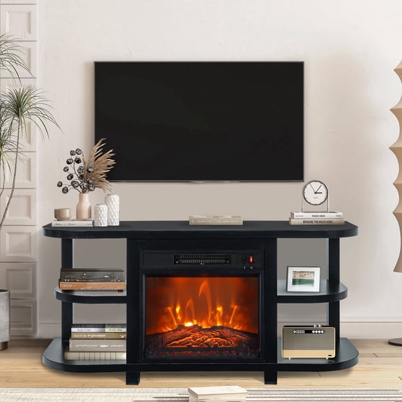 IHOMEadore 48" Fireplace TV Stand with 18" Electric Fireplace for TVs up to 55",  Entertainment Center Console for Living Room