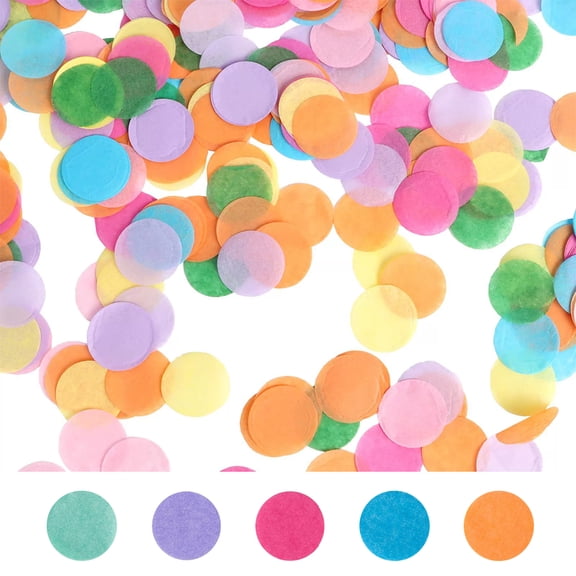 0.4 Inch Multicolor Round Tissue Paper Confetti 3.53oz, Colorful Party Birthday Decor Confetti