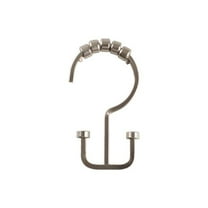 Utopia Alley  Deco Flat Double Roller Shower Curtain Hooks - Brushed Nickel