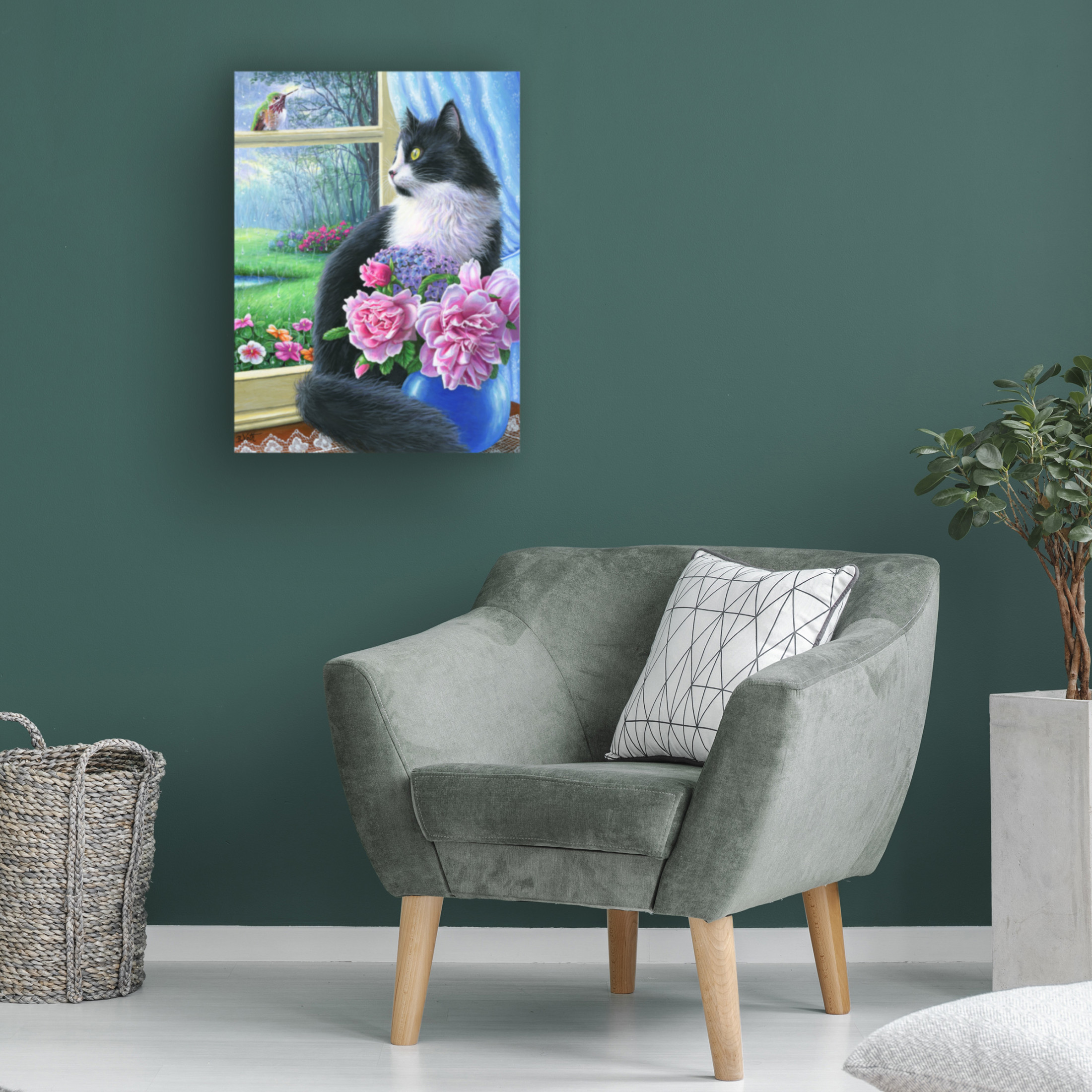 Canvas Wall Art - Bridget Voth 'Rainy Day Visitor' Wall Art for Living Room, Bedroom, or Office Décor by Trademark Fine Art - 24 x 32 Inches