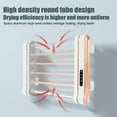 thumbnail image 3 of Heated Towel Rack Electric Towel Warmer Rack 6 Bars Wall Mounted Heated Towel Rack with 8LED Purple Light 58W IPX1 Waterproof 90 Degrees Rotation 55 Centigrade Constant Temperature Touchs, 3 of 7