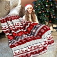 thumbnail image 4 of MuYan Christmas Gifts Christmas Blanket Holiday Reindeer Snowflake Printed Flannel Winter Warm Sofa Decoration Cover Blanket, 4 of 4