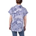 thumbnail image 3 of NY Collection Women's Short Rolled Sleeve Button Front Blouse, 3 of 4